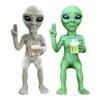 Beer Drinking Alien Statue Resin Novelty Collectible Funny Desktop Decoration For Adults Desk Bedroom Garden Outdoor Shelf Decor