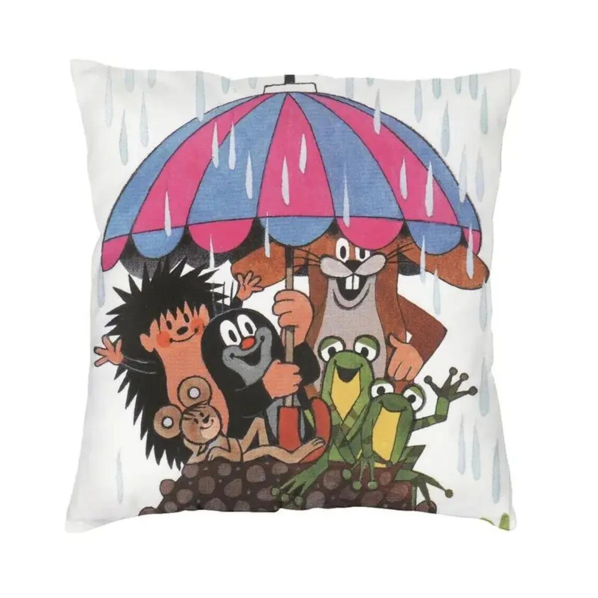 

Мода Крот Наволочка Полиэстер Чешские Мультфильмы Кротик Крот Декоративная Подушка для Дивана Квадратная Наволочка Украшение Спальни 45x45cm белый