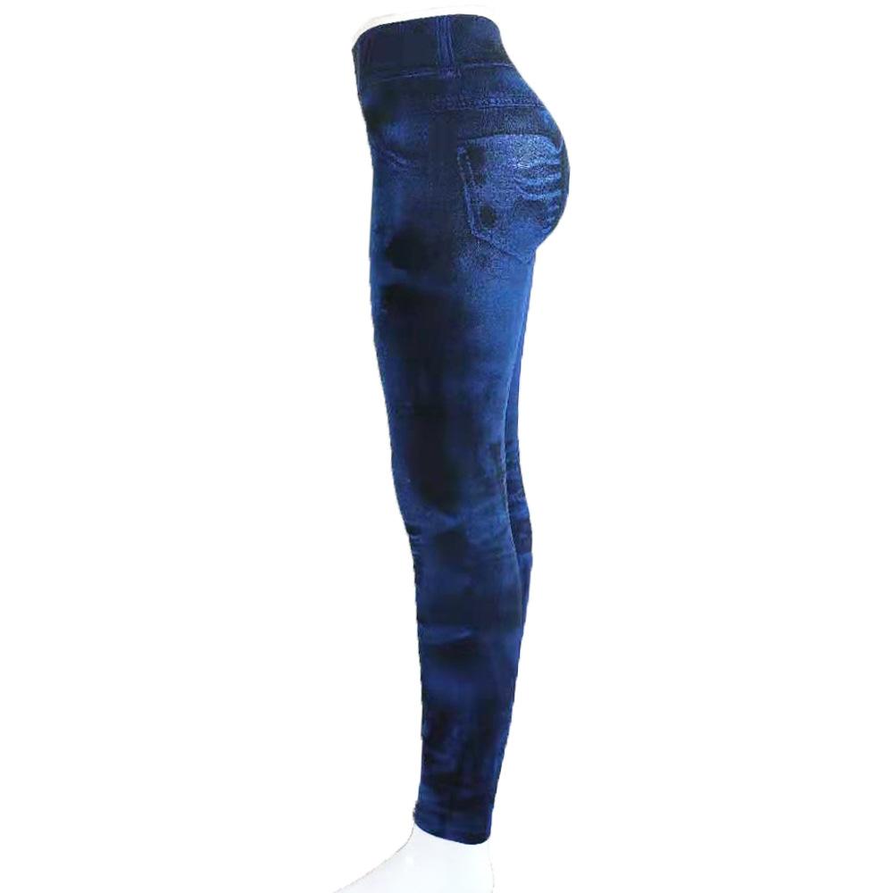 Sexy Imitation Jeans Leggings High Waist Pants Fitness Slim Sport Push Up Leggings for Women
