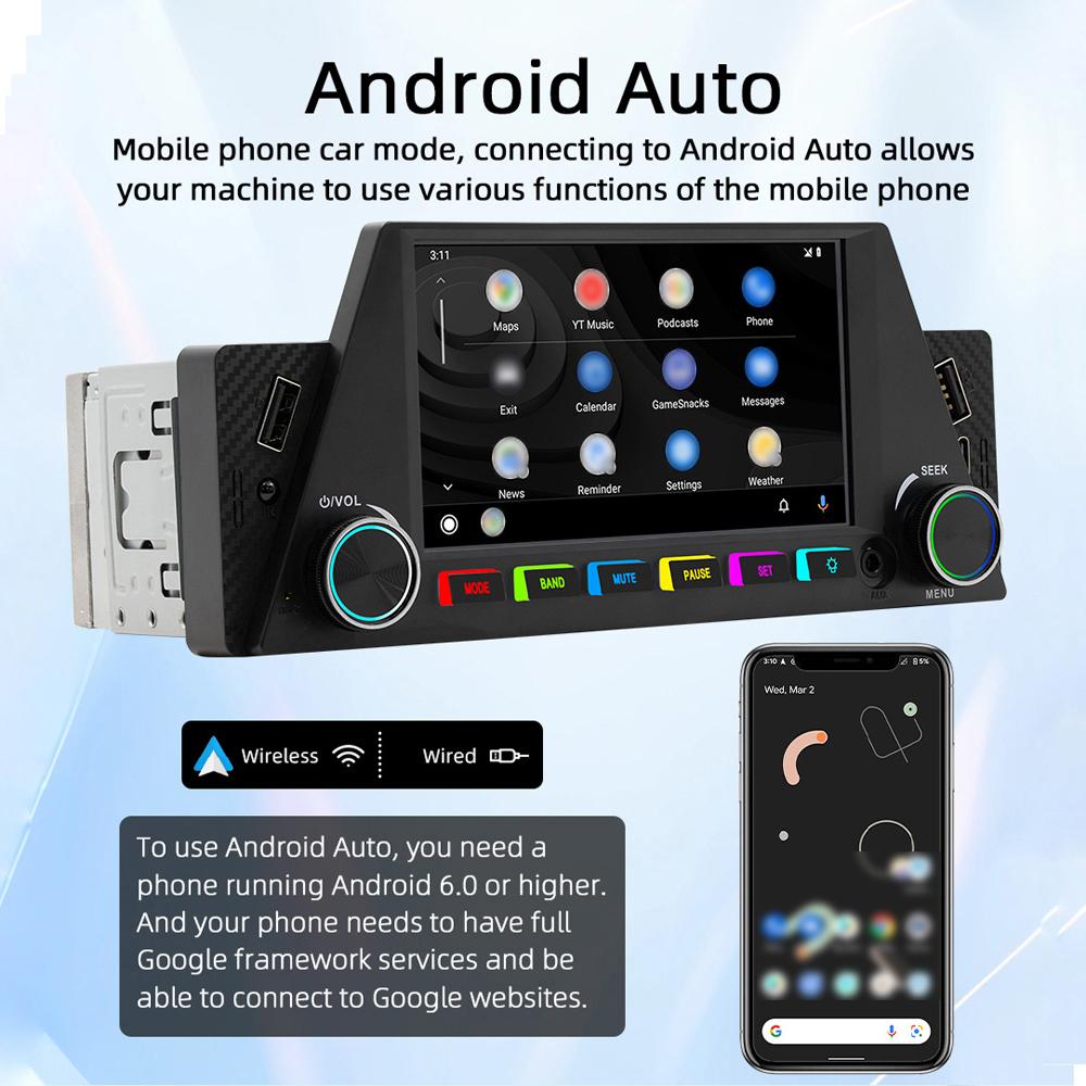 4.7 Inch Car Stereo BT MP5 Player RDS Radio Support HandsFree Calling UDiskAUXin Phone