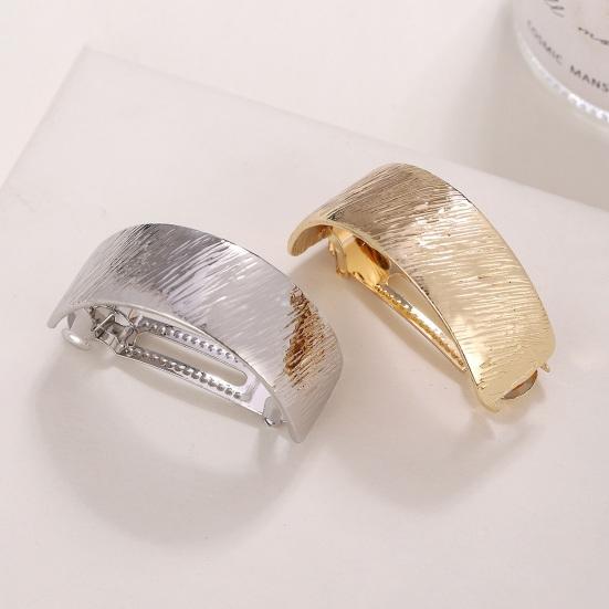 Metal Ponytail Hair Clip Geometric Semi-circle Anti-slip Strong Silver Color Curved Golden Shiny Alloy Hold Women Hair