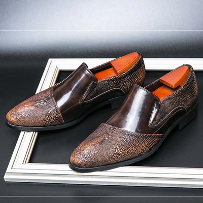 British Gentleman New Men's Pointed Alligator Pattern Casual Shoes Male Loafers Wedding Dress Formal Footwear Zapatos Hombre
