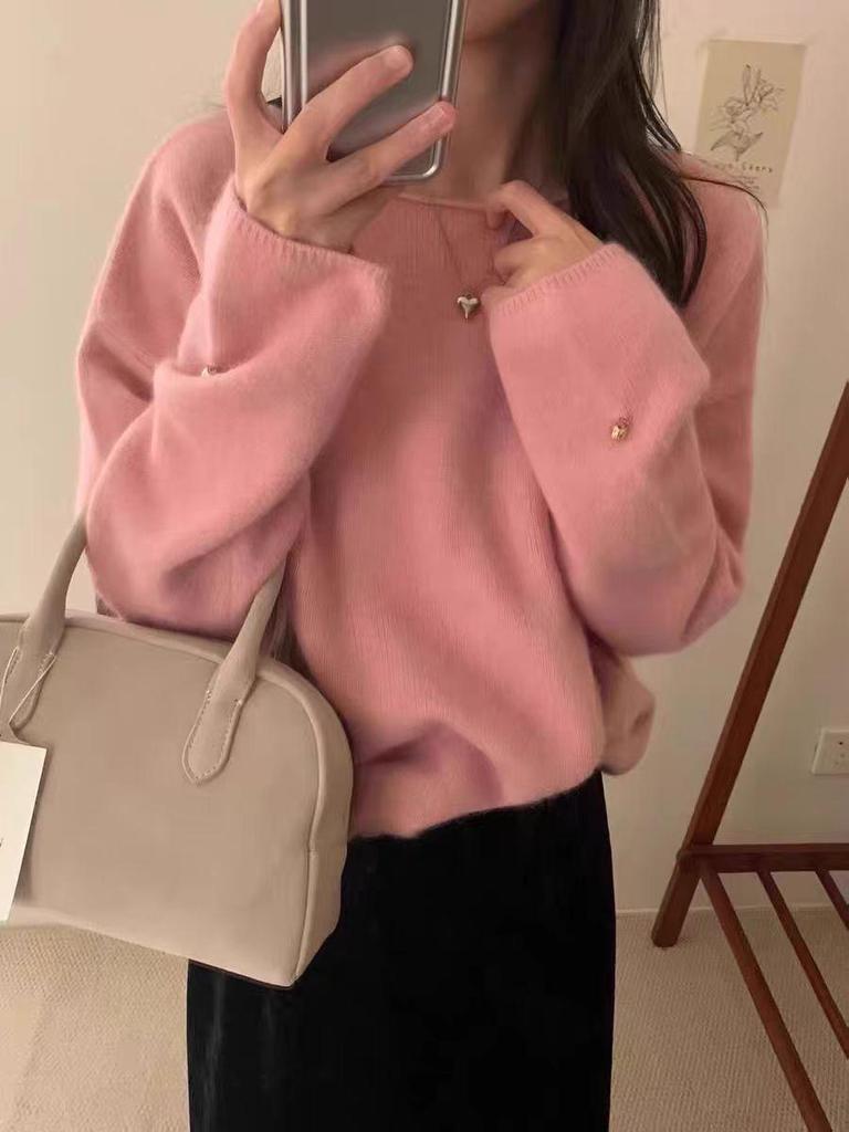 100% Pure Wool Pullover Sweater for Women: Soft, Cozy, Loose Fit for Autumn/Winter
