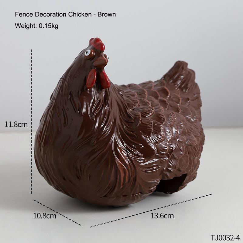 Funny Cute Chicken Fence Decoration Statue Resin Garden Chicken Hen Sculpture Craft Courtyard Home Decoration Ornament Gift