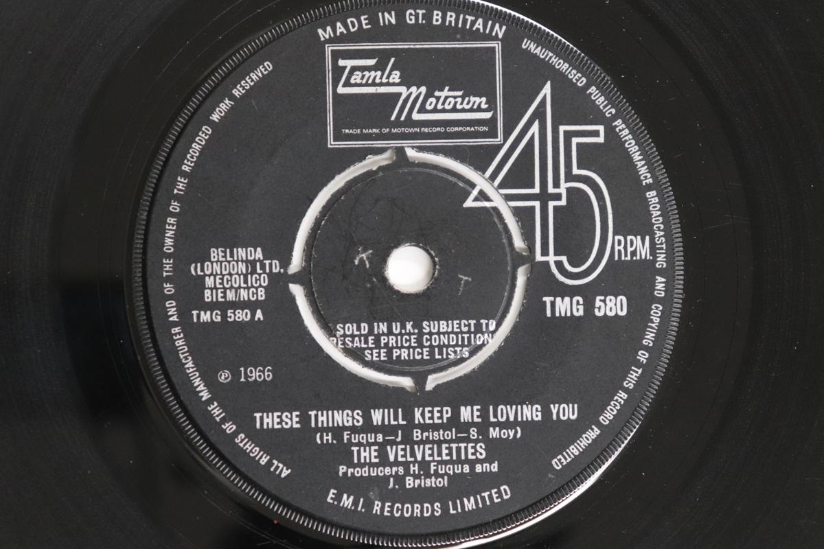 

7-дюймовая пластинка VELVELETTES - These Things Will Keep Me Loving Yo TMG580 TAMLA MOTOWN 1966 UK Соул/Фанк Б/У