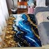 Luxury Abstract Marble Design Carpet In Blue, Gold, and White Tones Suitable for Use As an Anti-slip for Living Room Bedroom Sofas