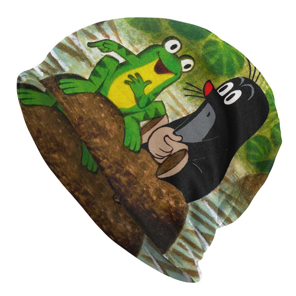 

Шапка с напуском Happy Mole с цветком, унисекс, зимние шапочки Skullies, шапка для взрослых, мультяшная шапка Krtek Little Maulwurf, вязаная шапка Skullies Beanie Hat