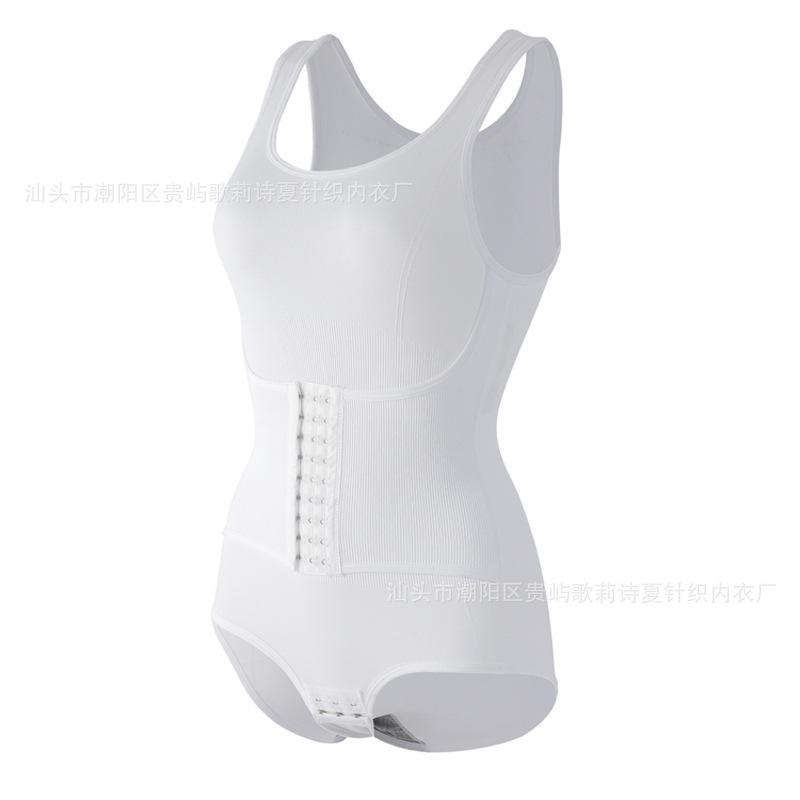 Sleeveless Front Buckle Full Body Tummy Control Waist Cincher Postpartum Slim Shapewear Bodysuit