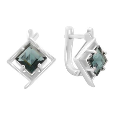 Boucles d'oreilles en argent avec topaze London Blue 3.008ct (2188803)