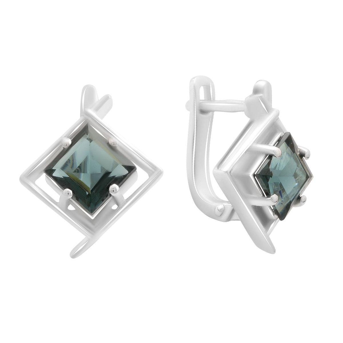 

Silver earrings with London Blue topaz 3.008ct (2188803) синій
