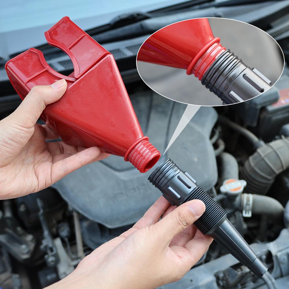 Car Refueling Funnel Folding Telescopic Hose Refueling Funnel Portable Hands-free Refueling Funnel Car Oil Filling Equipment