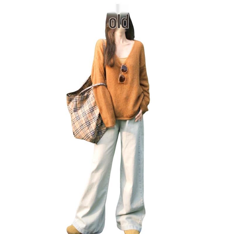 Women's Casual Versatile Knit Sweater: Petite, Long Sleeve, Collar - Perfect for Autumn and Winter