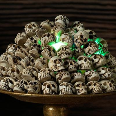 20 Pezzi Mini Statuetta Teschio Miniatura Resina Testa di Scheletro Decorazione da Tavolo per Halloween Riempitivo per Vaso Giocattolo Scherzo Oggetti di Scena Casa Stregata