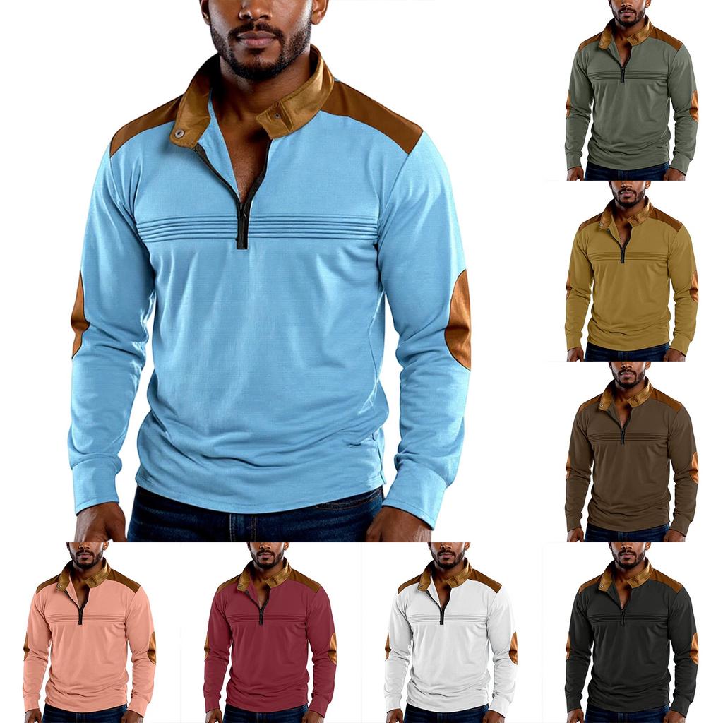 Shirt Button Pocket Men's Sports Shirt V-neck Casual Top