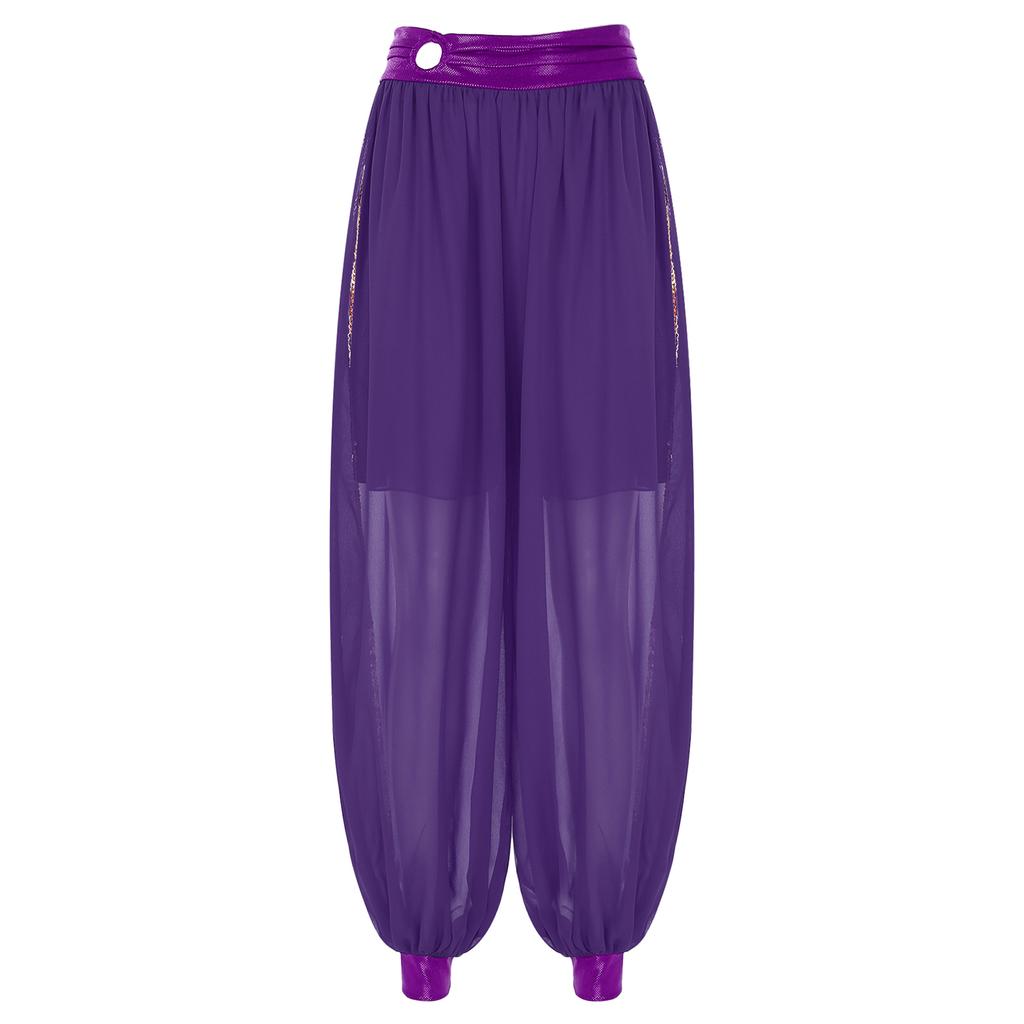 Dámské bloomery na břišní tanec Halloweenská tématická párty Karnevalový kostým Nařasený pas Rozparky na stranách