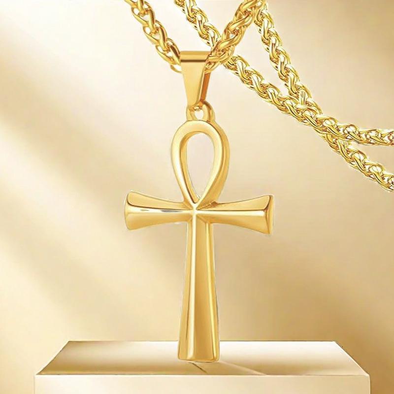 Golden Cross Unisex Titanium Steel Necklace Pendant