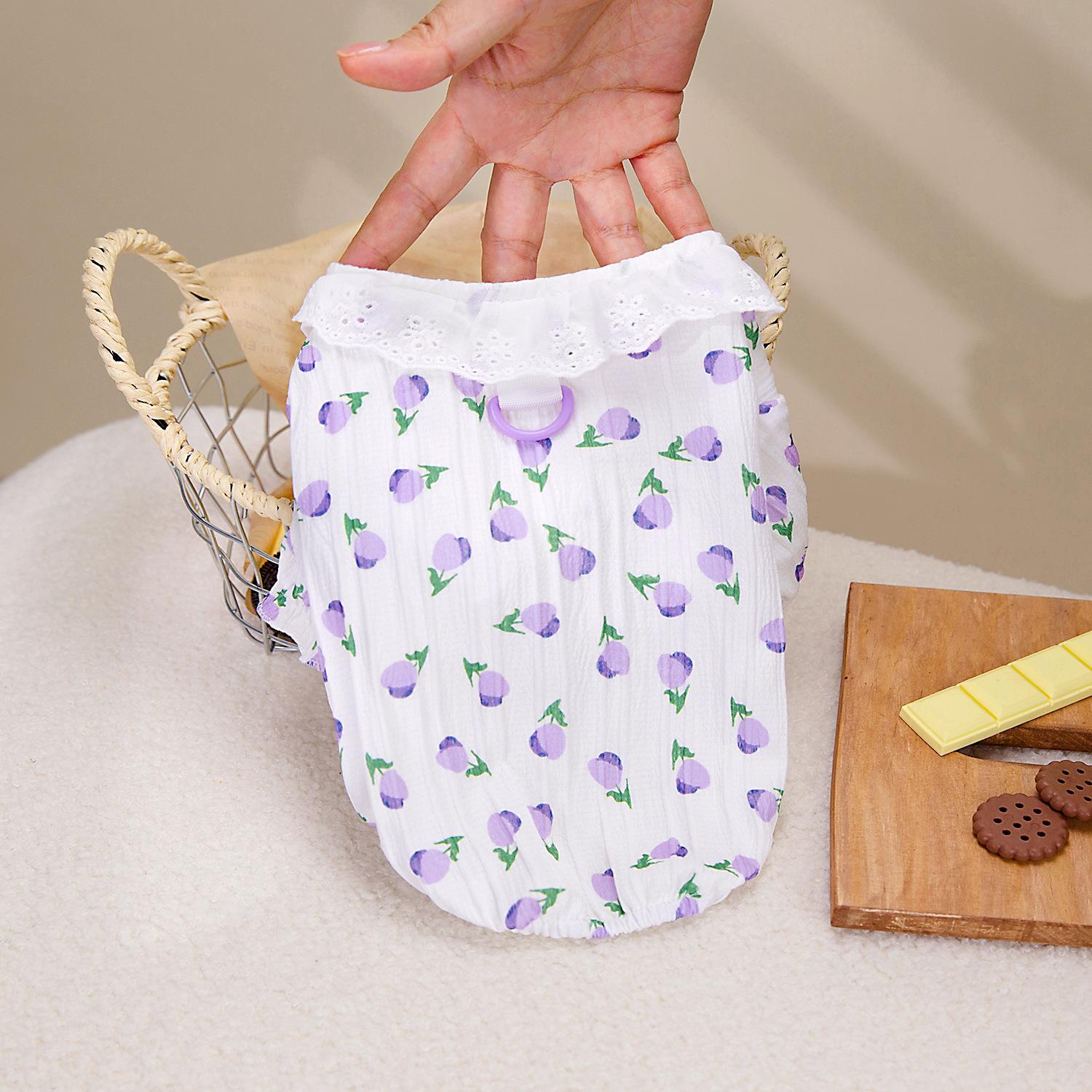 

Одежда для питомцев весна и лето собака полиэстер короткий рукав принцесса ветер сладкий ветер тюльпан рубашка тедди юбка для питомца 2XL (13-9 kg)