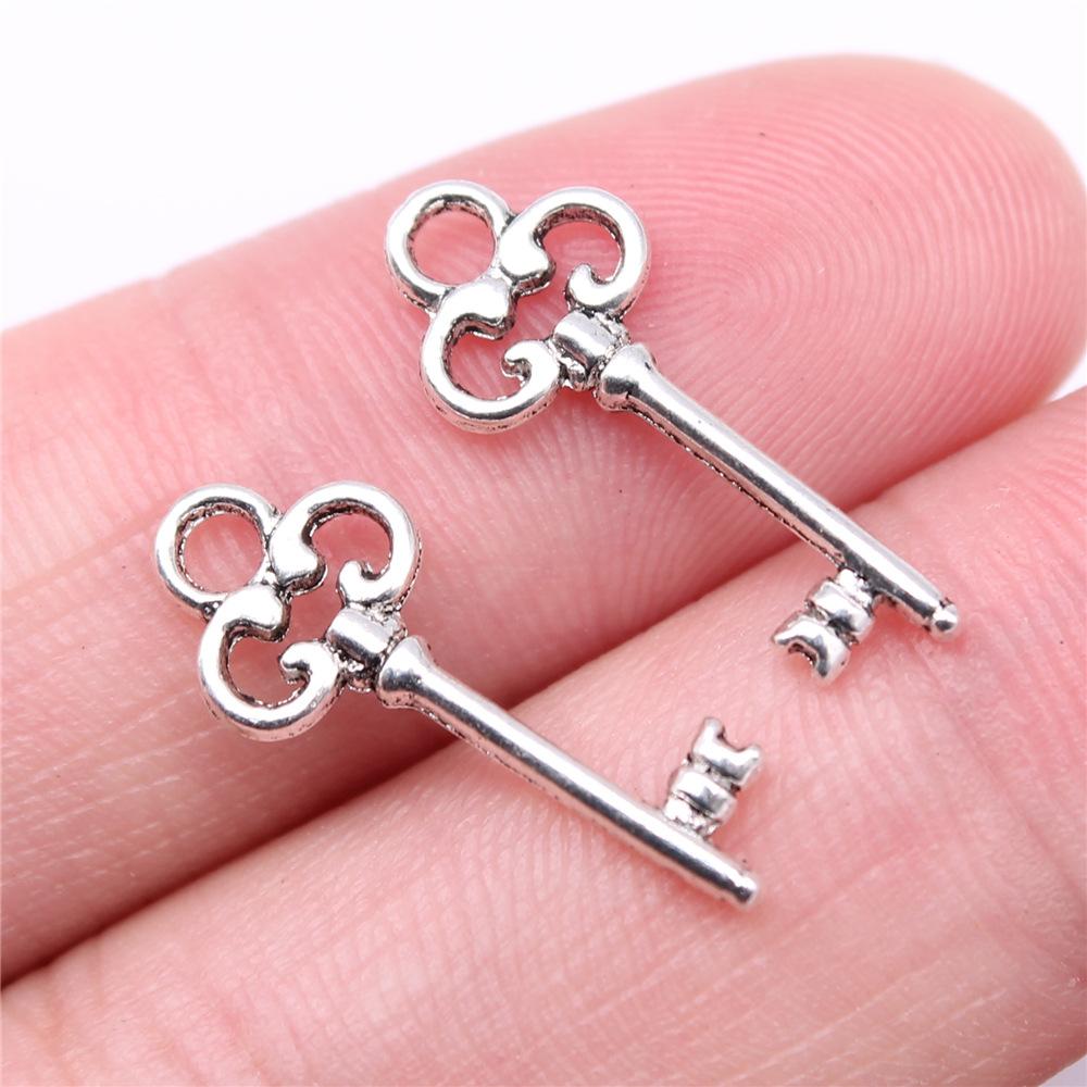 40pcs Cute Small Key Charms For Jewelry Making DIY Crafts Making Findings Handmade Tibetan Jewelry