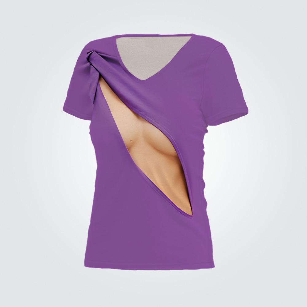 

Летняя одежда Y2K для женщин, футболки, топы с V-образным вырезом, амекадзи, с короткими рукавами, броня, 3D-принт, сексуальная медсестра, легкая одежда S