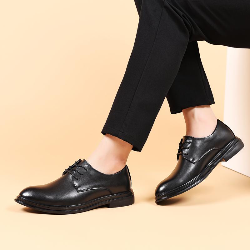 Men'S Leather Shoes Black Shoes Business Formal Wear Shoes Casual Soft Leather Shoes School Shoes For Mens JZ-1992