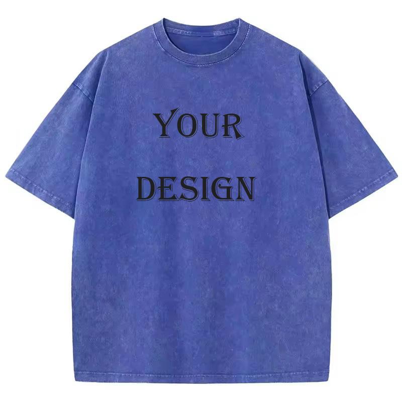 Mens and womens cotton washed Tshirt custom printed Tshirt Harajuku top DIY photo or logo Tshirt fashion customization