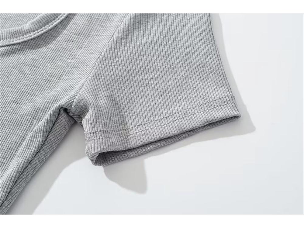 YPFF Women's Retro Square Neck Button Short Sleeve Crop Top