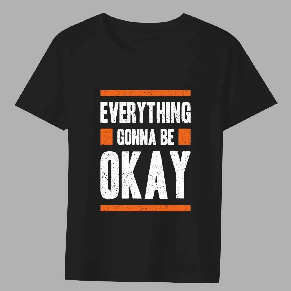 Men's Basic Classic Black T-shirt Inspirational Phrase Printing Series Slim Casual O-neck Youth Comfortable Short-sleeved Shirt