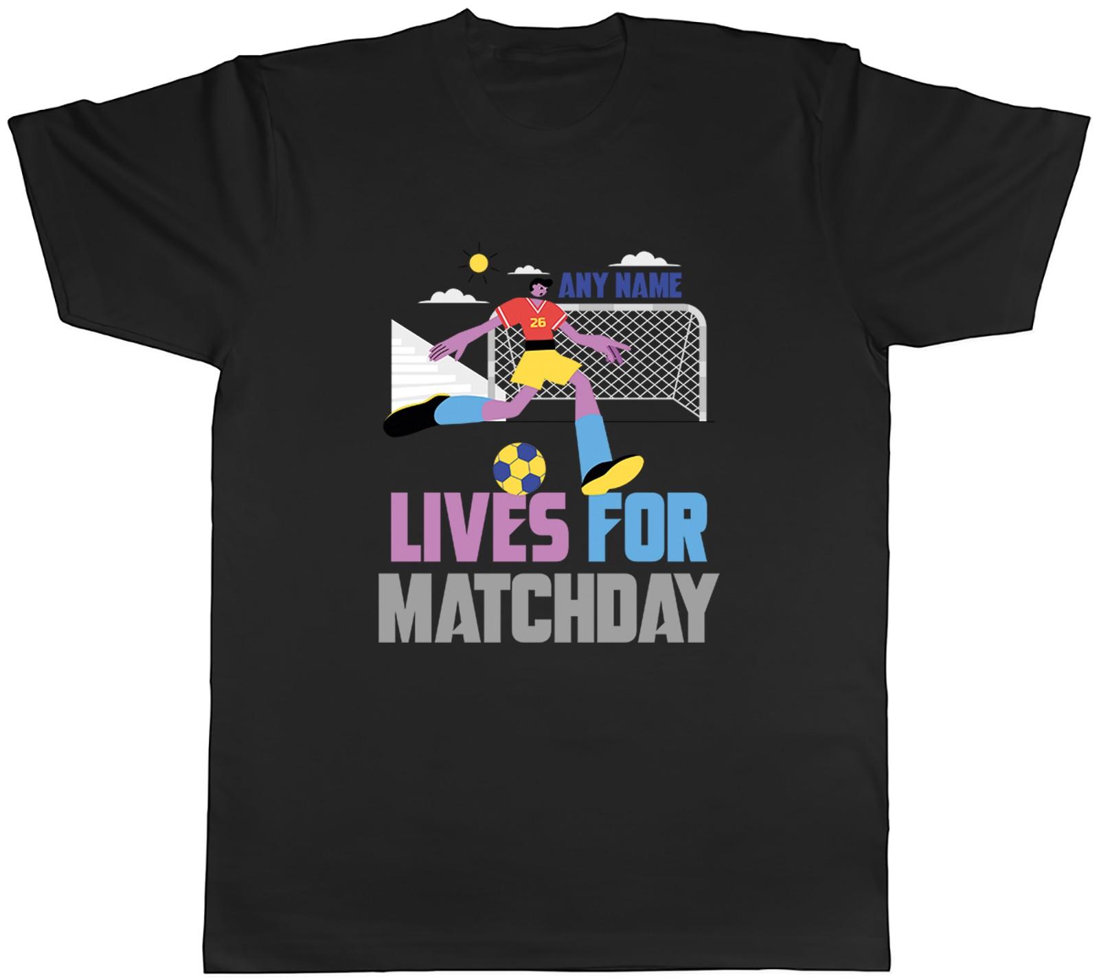 Personalised Football Lives for Match Day Mens T-Shirt Tee Gift Top M