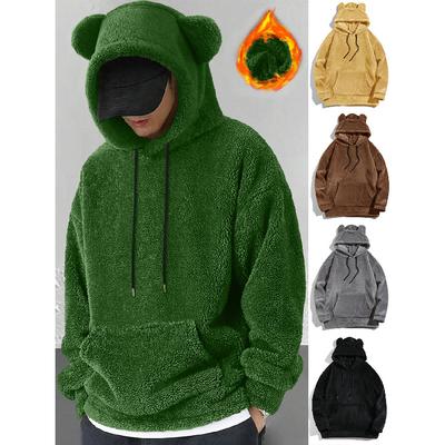 Autumn And Winter Plus Size Hooded Men'S Casual, Personalized And Fashionable Hoodie, Coral Fleece Jacket For Men