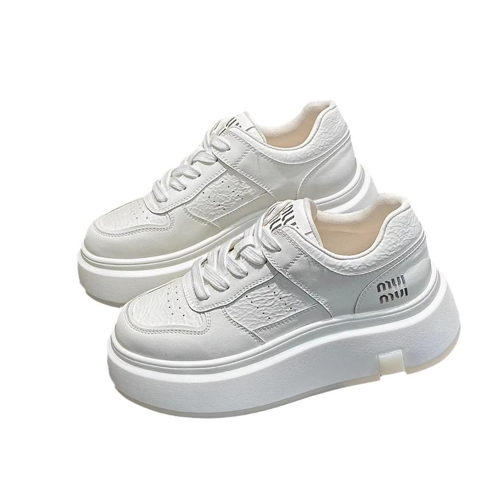 Little White Shoes Women's 2025 Autumn New Thick-soled Heightening Board Shoes Women's Versatile Flat-bottomed Breathable Casual Shoes
