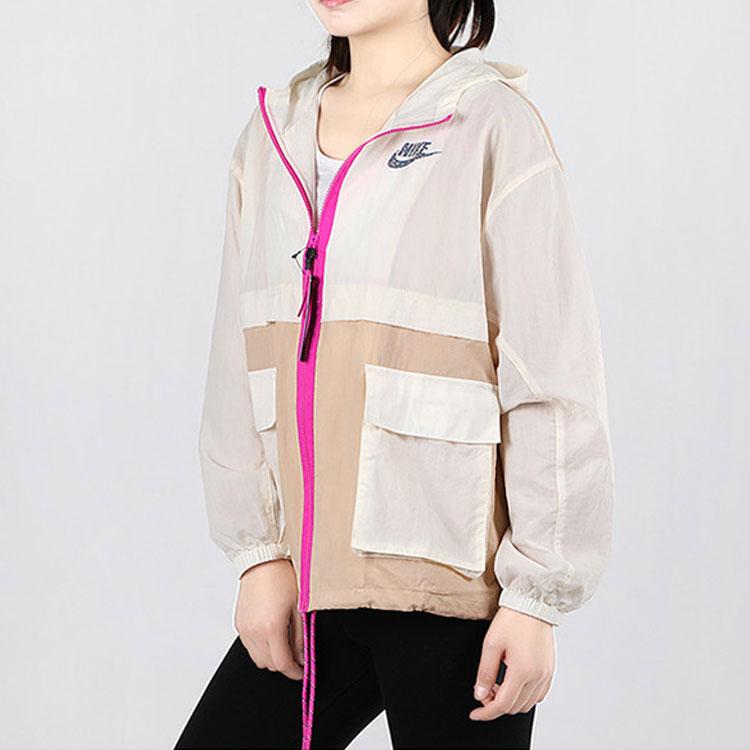 Nike Sportswear Icon Clash Casual Breathable Woven Hooded Jacket Women Jackets Flame-Pink CJ2296-110