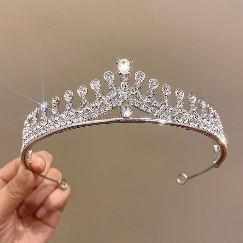 Shiny Wedding Hair Jewelry Hair Jewelry Rhinestone Headband Fashion Princess Tiara  For Birthday