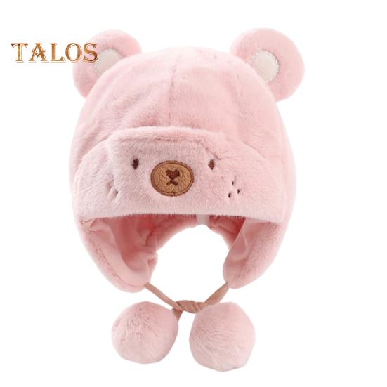 

Зимние теплые детские шапки, шапка-ушанка для малышей с мягкими подушечками, унисекс, детская снежная шапка, флисовая теплая шапка с подгибкой для новорожденных розовый