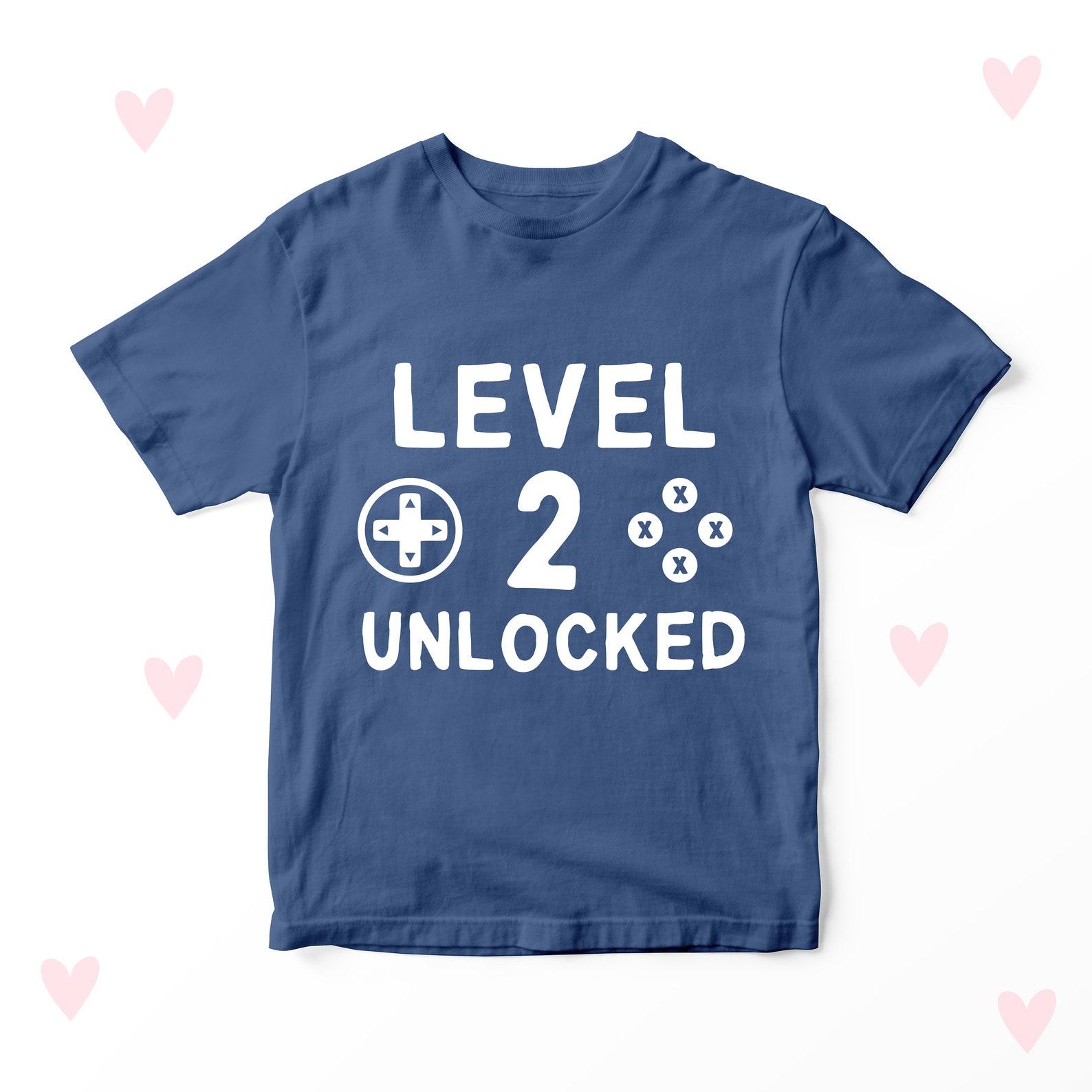 Level 2 Unlocked Baby T-shirt 2nd Birthday Girls Boys Gamer Gifts 110