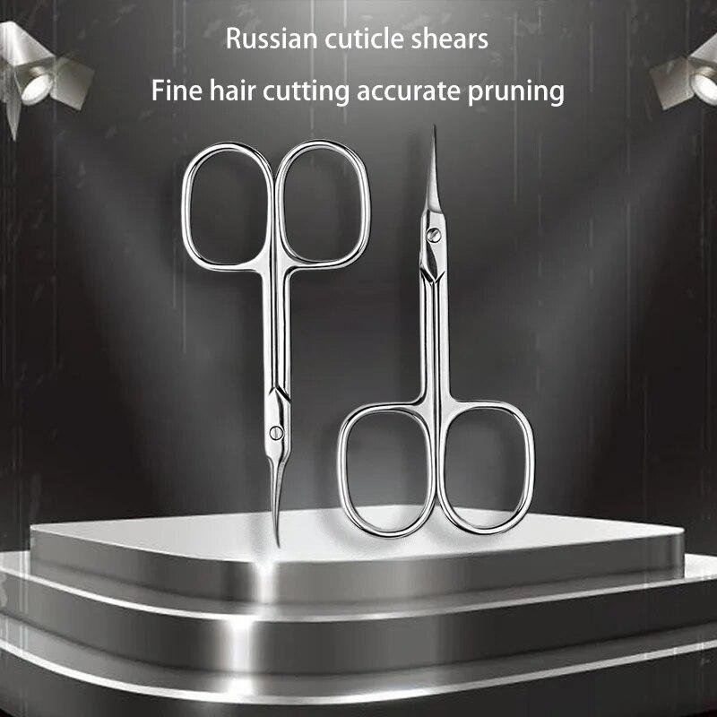 Edelstahl Nagelrasur Augenbrauen Spitzschere Schönheitsschere Behandlung Nagelhaut gebogen vorne abgestorbene Haut Nagelschere