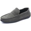 Winter Men's Loafers Lightweight Breathable Canvas Slip on Lazy Shoes Designer Designed Flat Comfortable Driving Shoes Gray