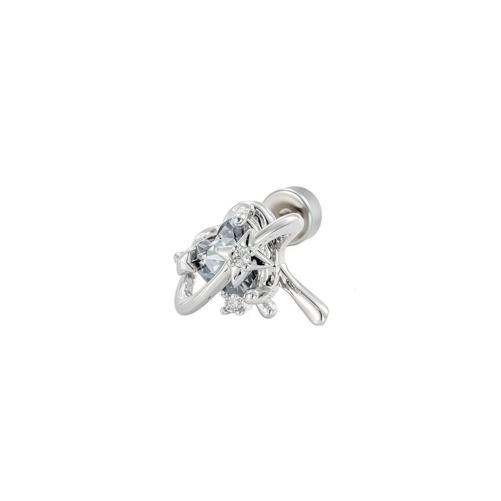 Unique Sparkly Heart & Star Zirconia Ear Cuff and Stud Set for Women