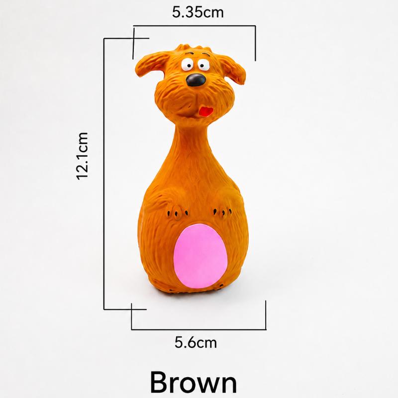 Latex Squeaky Dog Toy With Cartoon Animal Shape For Puppy Chewing Interactive Play Training Daily Indoor Pet Fun And Boredom Relief