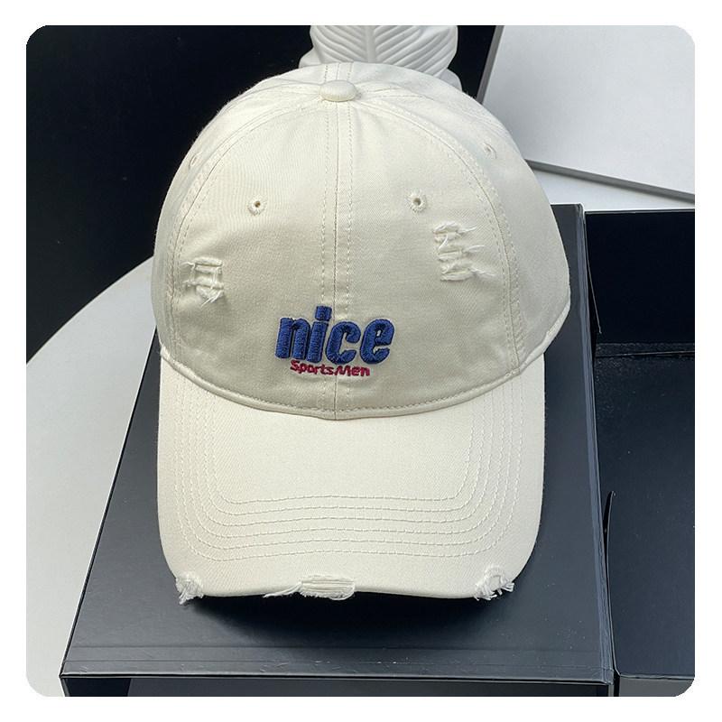 Spring And Summer Ripped Baseball Cap Female Alphabet Embroidered Cap Versatile Sun Hat High Quality Hat Men