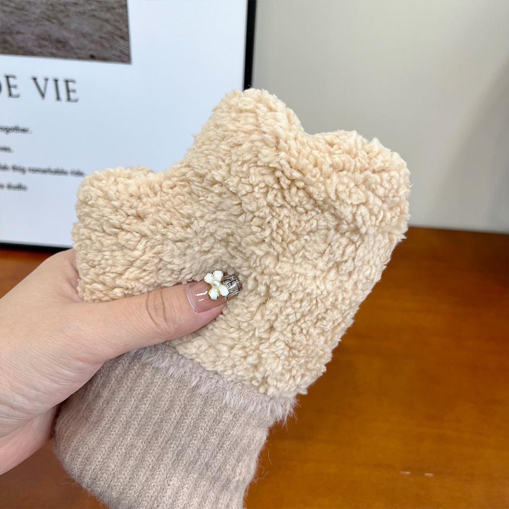 Soft Fluffy Fur Women Thicken Plush Gloves Keep Warm Winter Mittens Gifts Full Finger Gloves Women