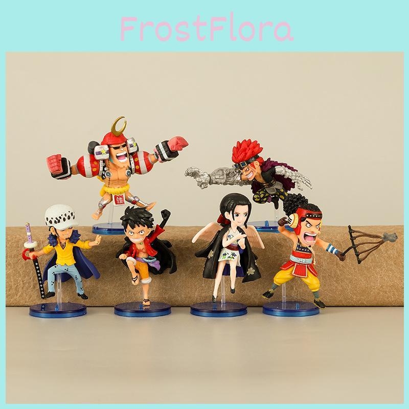 Detailed One Piece Character Figures 6-piece Set Luffy Robin Usopp Franky Kid Pvc Collectibles