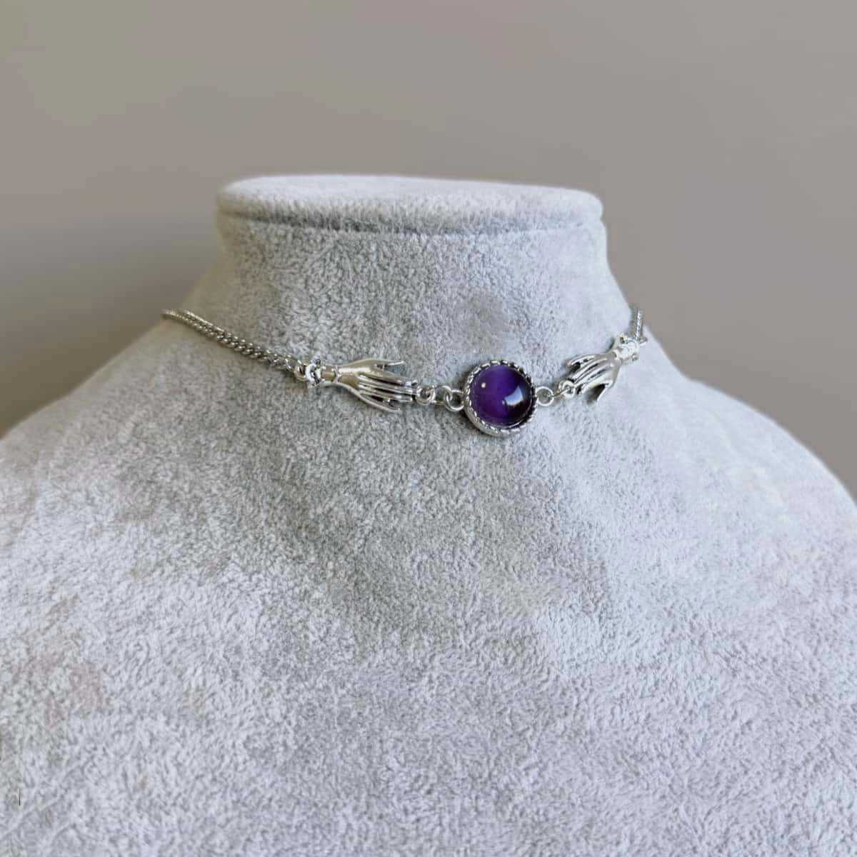 

Crown Headband Purple Stone Triangle Celtic Elf Witchcraft Worship Pagan Witchcraft Worshiper Necklace