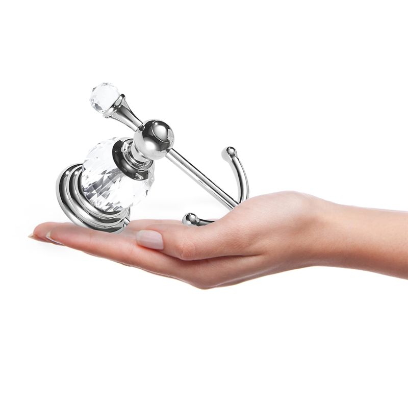 AEE4-Crystal Towel Hook, Robe Hooks, Bathroom Hand Towel Wall Hanger For Clothes Closet Wall Mounted Kitchen