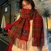 Plaid scarf women's winter new shawl versatile student warm scarf male couple