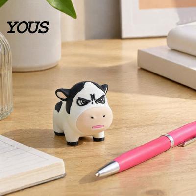 Cartoon Animal Figurine 3D Printed Dairy Cow Figurine, Cattle Statue for Desk Decor, Mini Sculpture Home Office, Gift Lovers