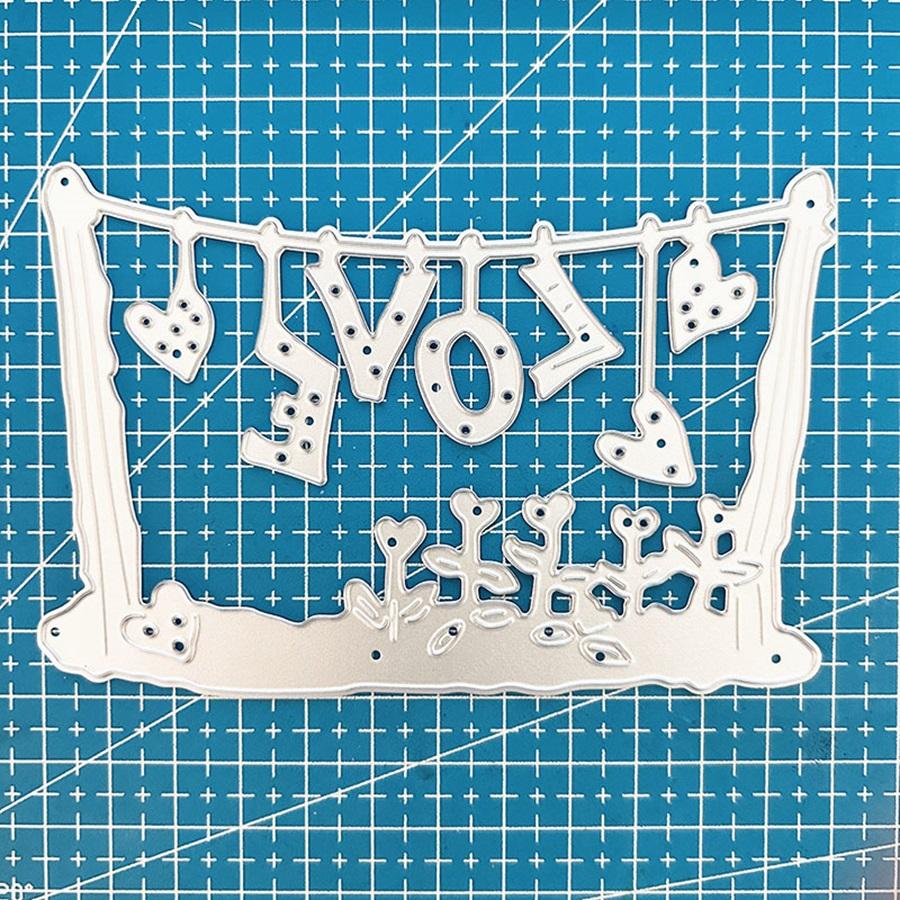 Hanging LOVE Word Metal Cutting Dies Stencils for Scrapbooking/Photo Album Decorative Embossing Paper Cards Crafts