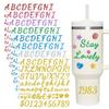 8 Folhas Adesivos de Letras com Glitter Autoadesivos Adesivos de Alfabeto e Números com Glitter para Scrapbook, Garrafas de Água, Decoração de Artesanato