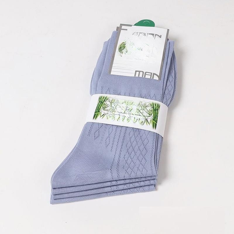 4 Pairs of Men's Summer Thin Anti Hook Silk Non Elastic Non Foot Middle Aged Loose Tube Socks