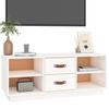 Vidaxl Szafka Pod Tv, Biała, 100X34X40 Cm, Lite Drewno Sosnowe