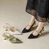 Modne Sandały Wszechstronne Letnie Szpilki Komfort Miękka Podeszwa Antypoślizgowe Damskie Buty Proste Retro Lekkie Luksusowe Designerskie Czółenka